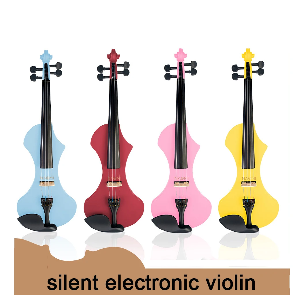 

Hot sale mute electronic violin 4/4 red yellow black children adult beginner professional level playing instrument