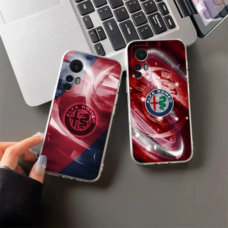 

Italy Sport Car Alfa Romeo Phone Case For Xiaomi 13 12 10 11 Poco F3 M4 Redmi K40 K30 10X 9T Note10 11 10S 9 8 Pro Lite Clear
