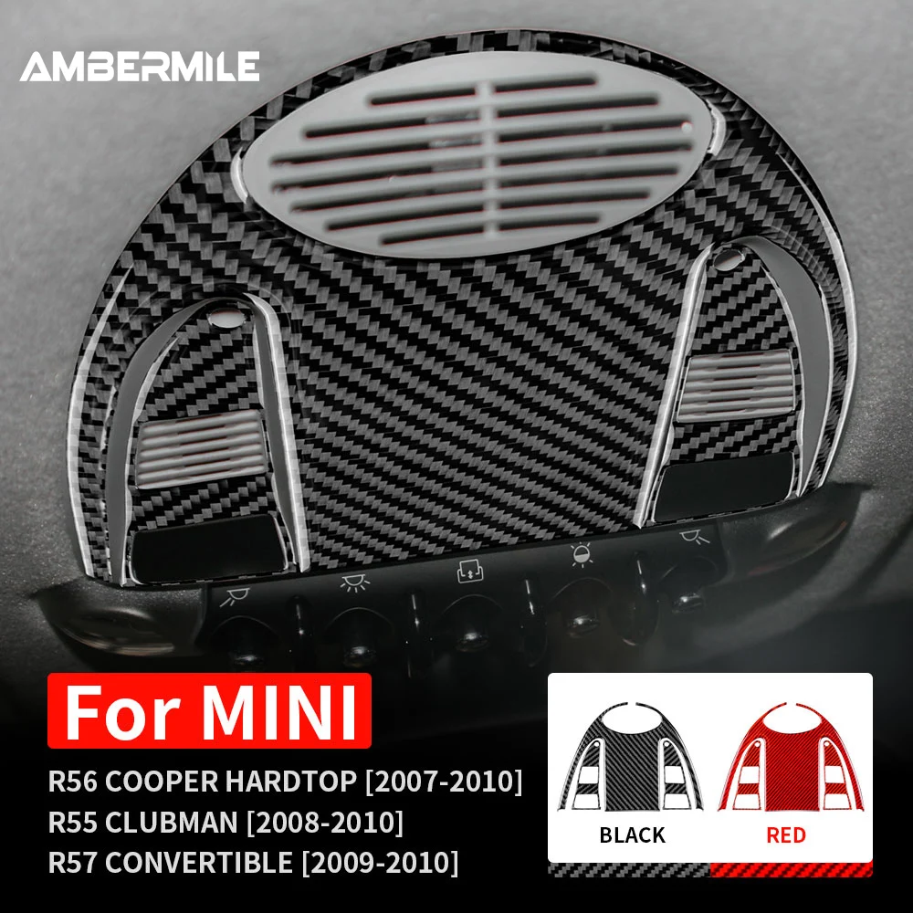 

Carbon Fiber Car Roof Reading Light Lamp Cover Sticker for Mini Cooper Hardtop R56 Clubman R55 R57 Interior Trim Accessories