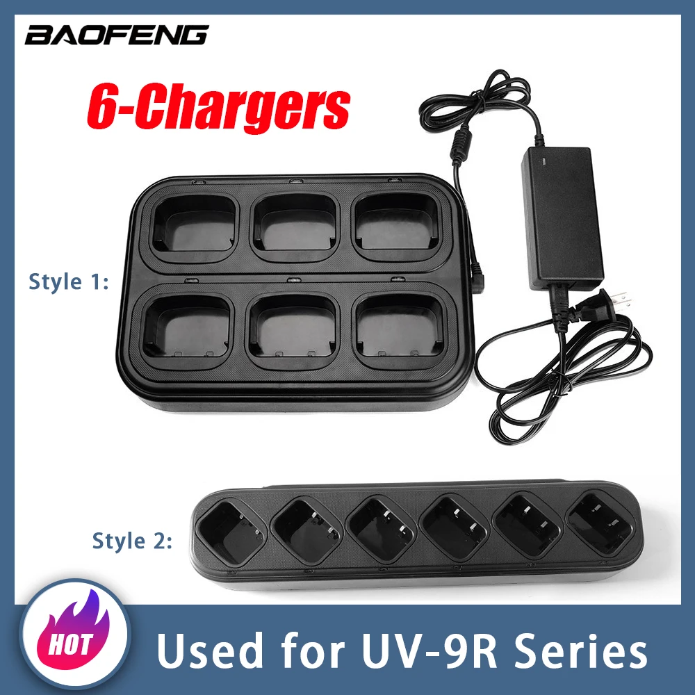 

BAOFENG 6-Position Chargers For Walkie Talkie UV-9R UV9RPlus A58 BF-9700 UV-XR Six-Charger Interphone Charger Multifunction