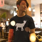 Футболка с изображением козы Повседневная хлопковая футболка в уличном стиле, Мужская футболка с коротким рукавом и графическим рисунком, 5xl