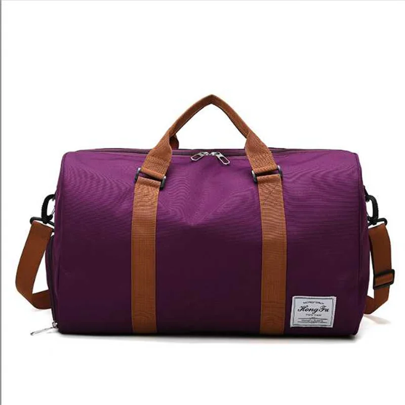 Outdoor Waterproof Nylon Sports Gym Bags Men Women Training Fitness Travel Handbag Yoga Mat Sport Bag With Shoes Compartment