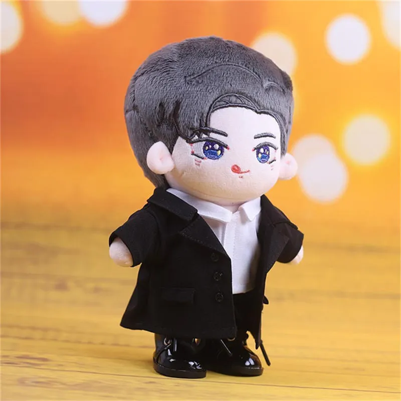 20cm Doll Clothes Plush 20cm Idol Doll Clothes black Suit for 20cm Star Doll Clothes DIY doll accessories