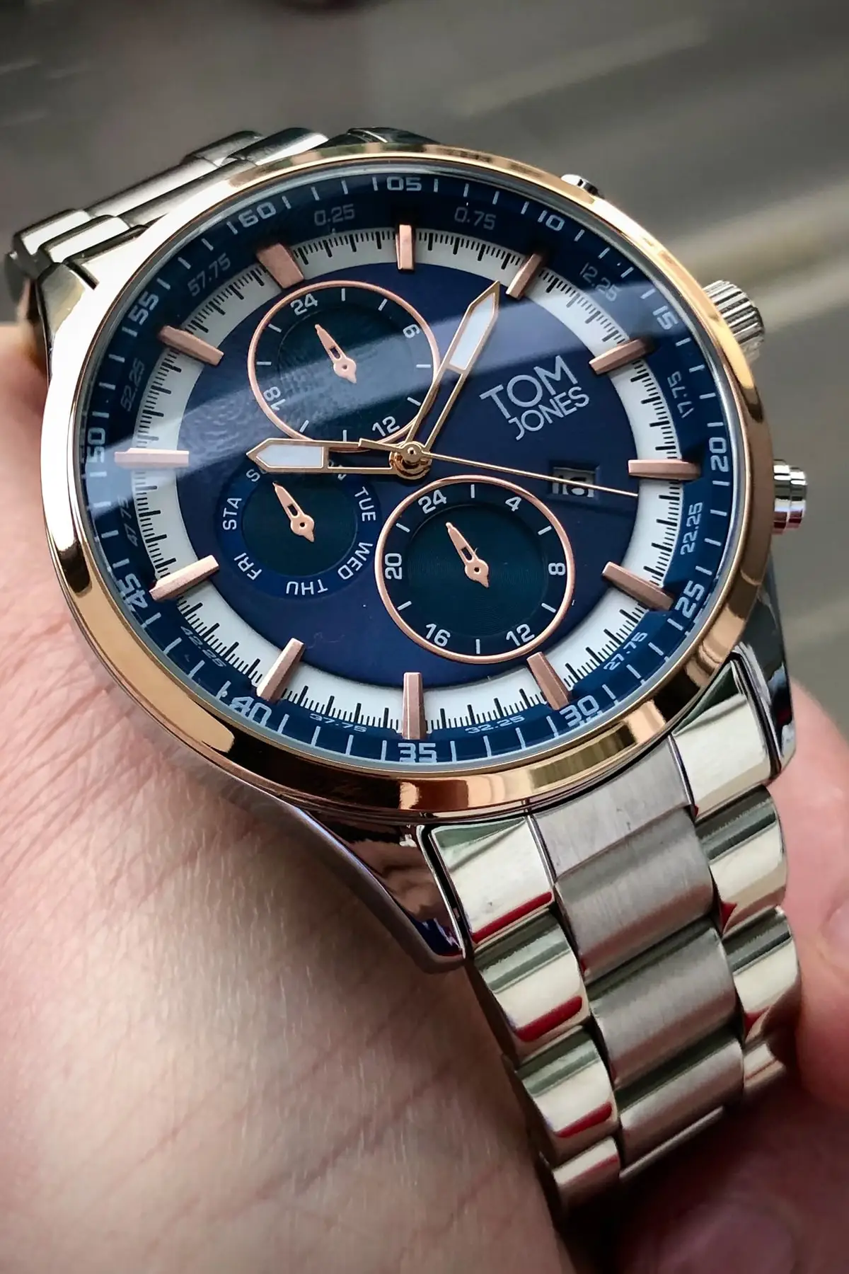 Мужские наручные часы + браслет подарок Tom Jones топ-бренд роскошный стальной