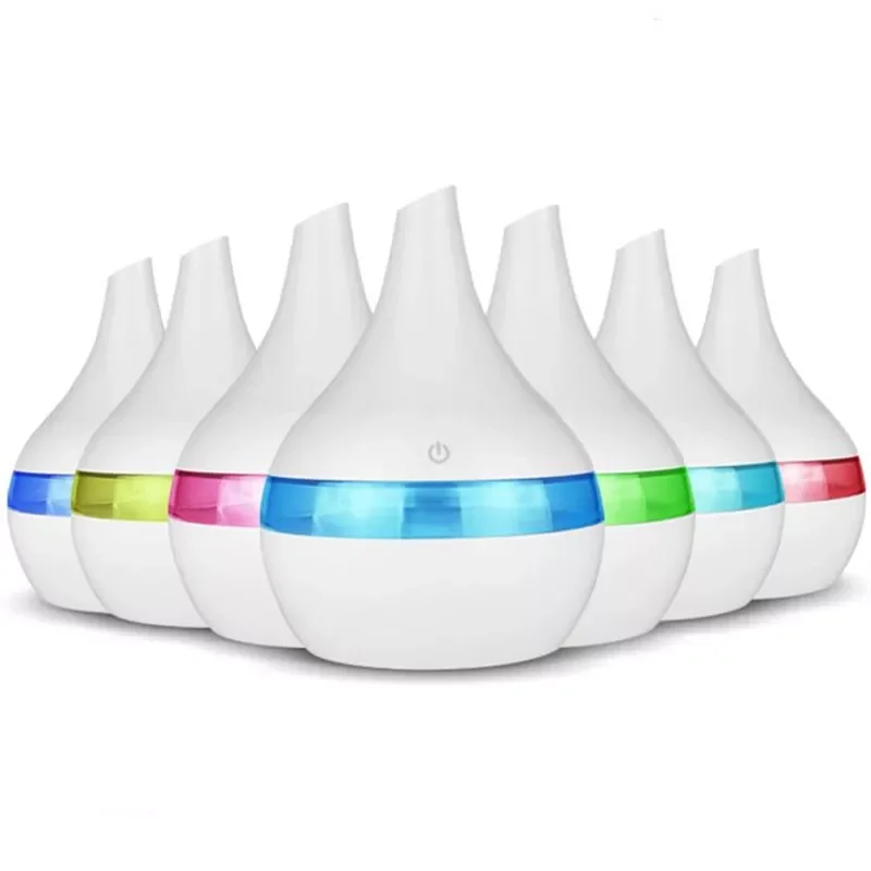 

Электрический ультразвуковой увлажнитель воздуха, 300 мл, USB, аромадиффузор, эфирное масло, ароматерапия, дерево, холодный туман, светодиодны...