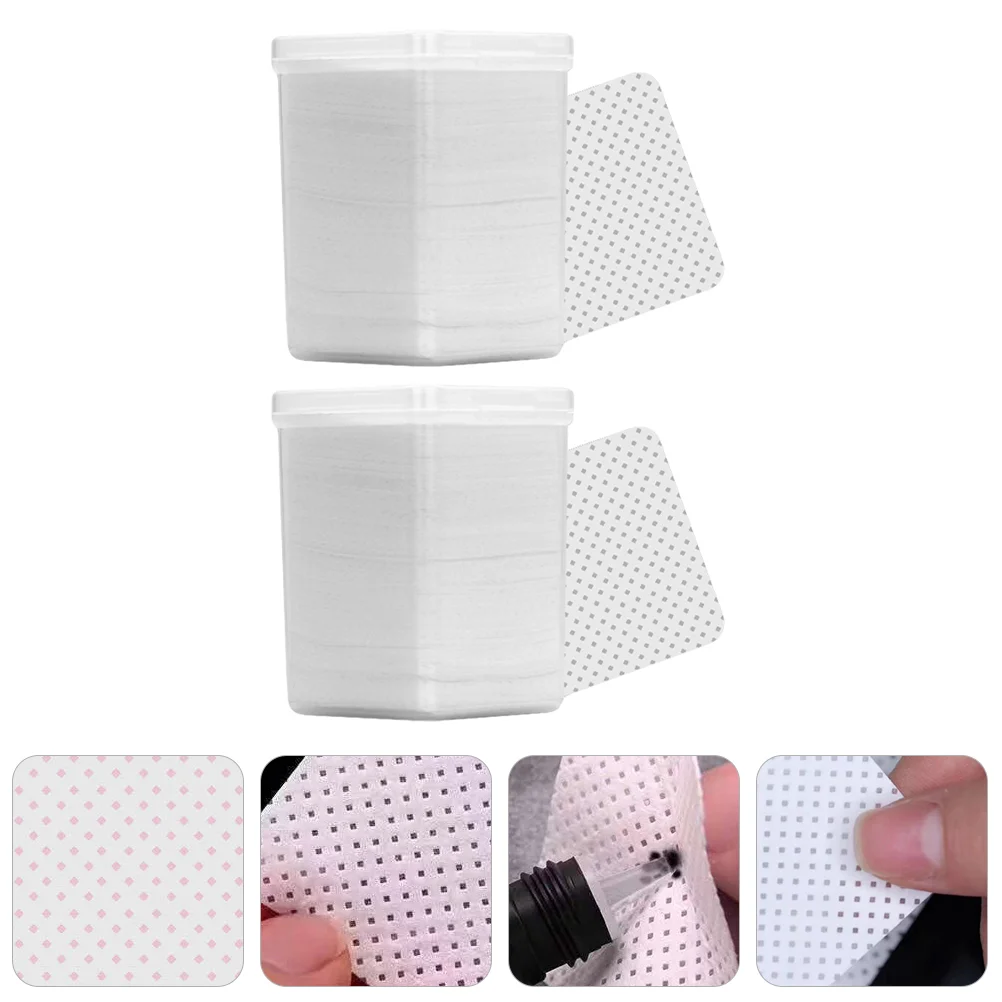 

2 Box 400pcs Grafting Eyelash Cleaning Cotton Pads Cosmetic Cleaning Pads (White)
