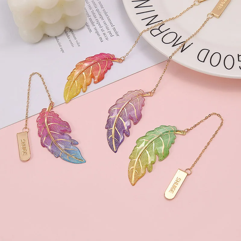 Acrylic Bookmark Magic Big Bend Leaf Modeling Personality Student Small Gift Creative DIY Bookmark Stationery Gifts
