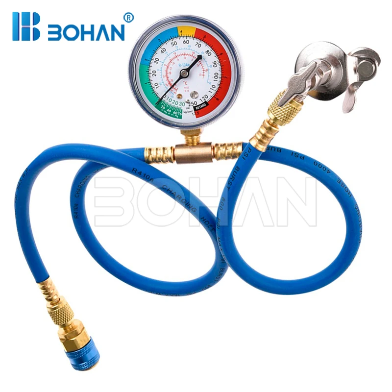 Air Conditioner Quick Release Refrigerant Connector Cold Pressure Gauge for Car Air Conditioning Repair Tool Refrigerant Gauge