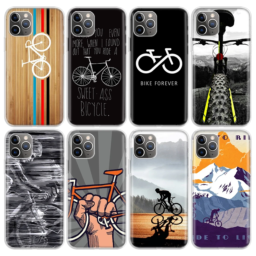 

BIKE Cycling Art Phone Case For Apple iPhone 11 13 Pro 12 Mini SE X XR XS Max 6 6S 7 8 Plus Pattern Soft TPU Back Cover
