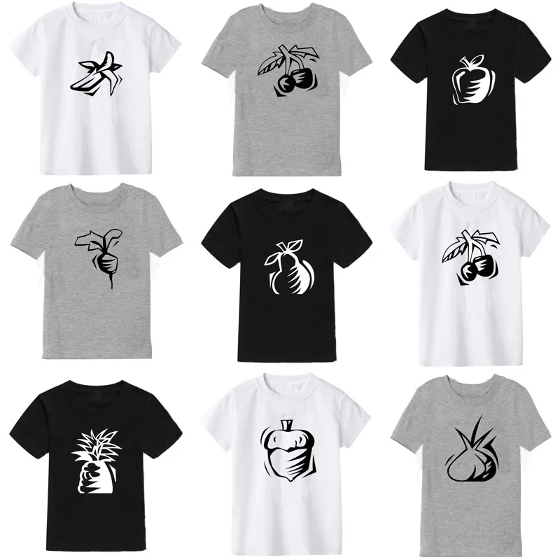 

New Girl Clothes High Quality Pure Cotton Fashion Personality Fruit Print Boy Clothes Summer Leisure Comfortable Kids T Shirt