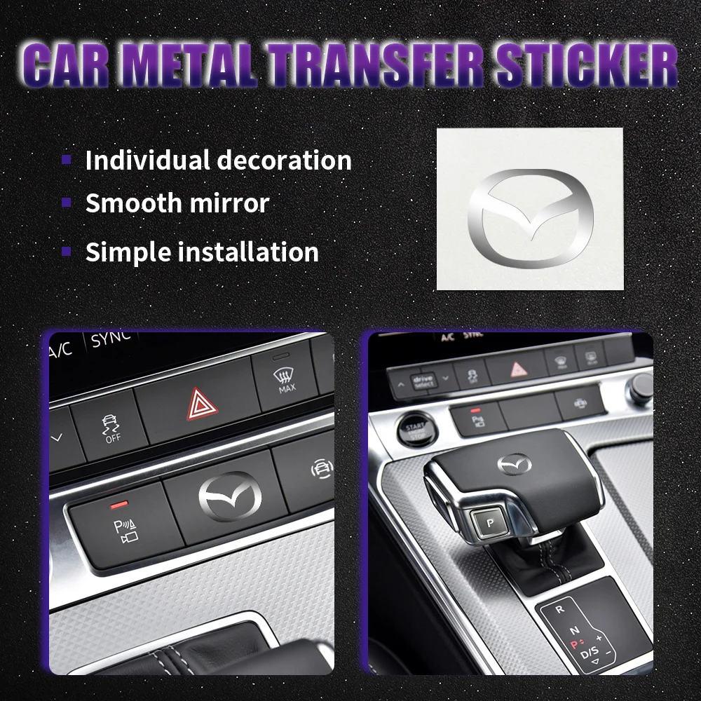 

Car Accessories Nickel Metal Emblem Car Indoor Decoration Stickers For Mazda MS 2 3 6 gg gj gh cx5 cx30 cx3 cx7 mx5 Axela Speed