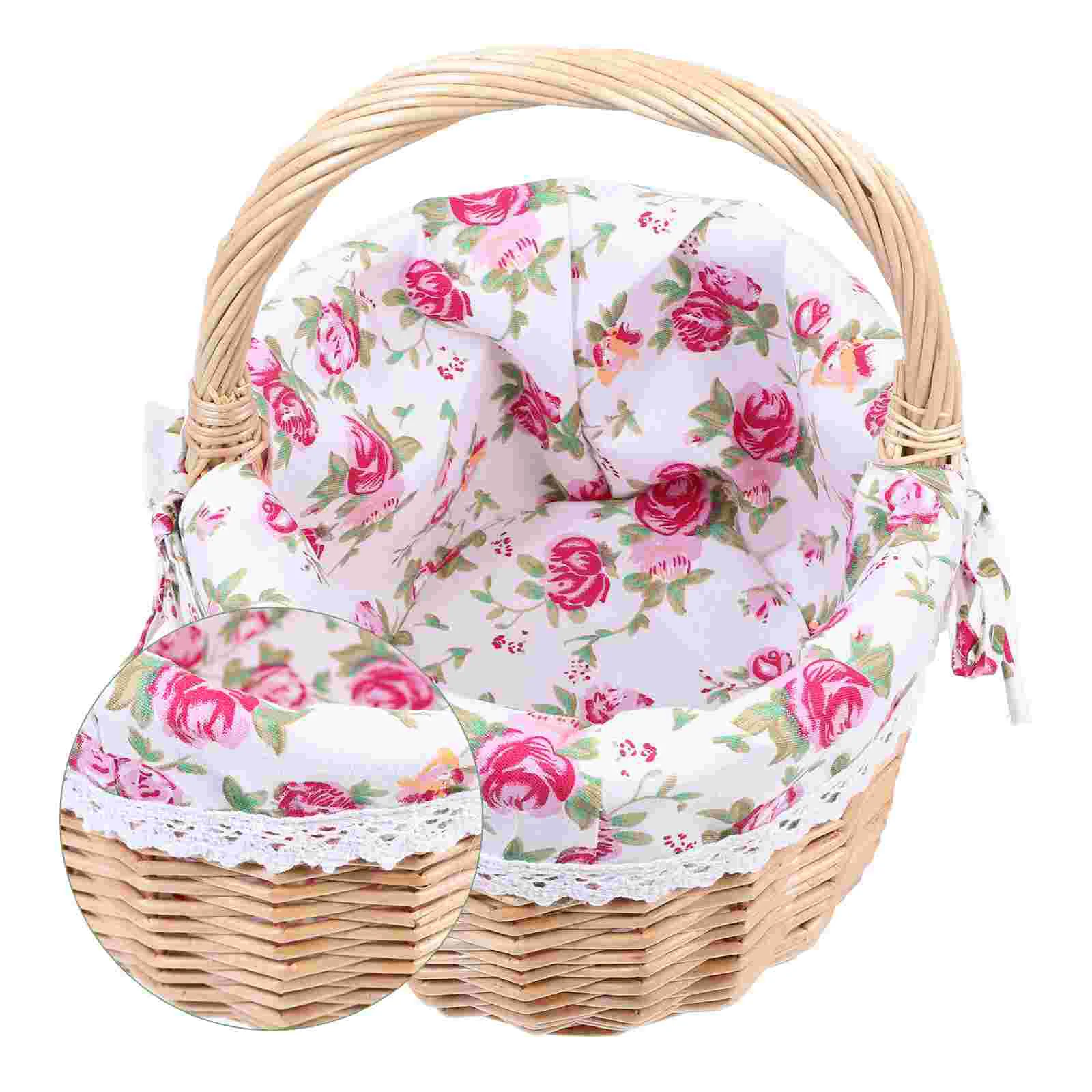 

Плетеная корзина для пикника, корзина для покупок, корзина для еды и овощей, контейнер для хранения цветов