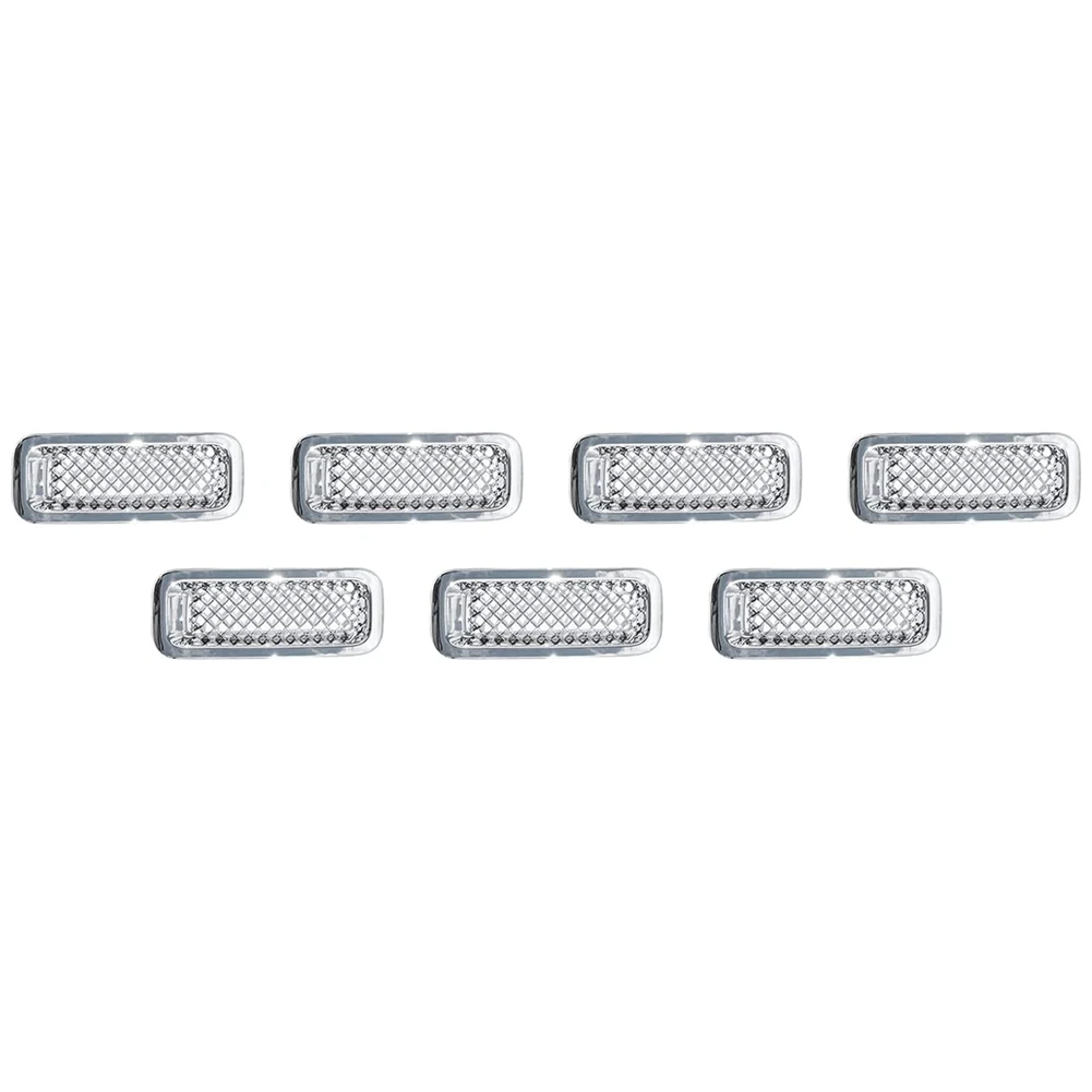 

Front Grille Grill Mesh Insert Decoration Trim Cover for -Jeep Patriot 2011-2016 Accessories, ABS Chrome 7PCS