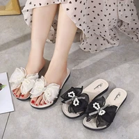 2022 new fashion ins sandals women autumn and summer bows outside household outdoor beach non slip slippers young girls shoes
