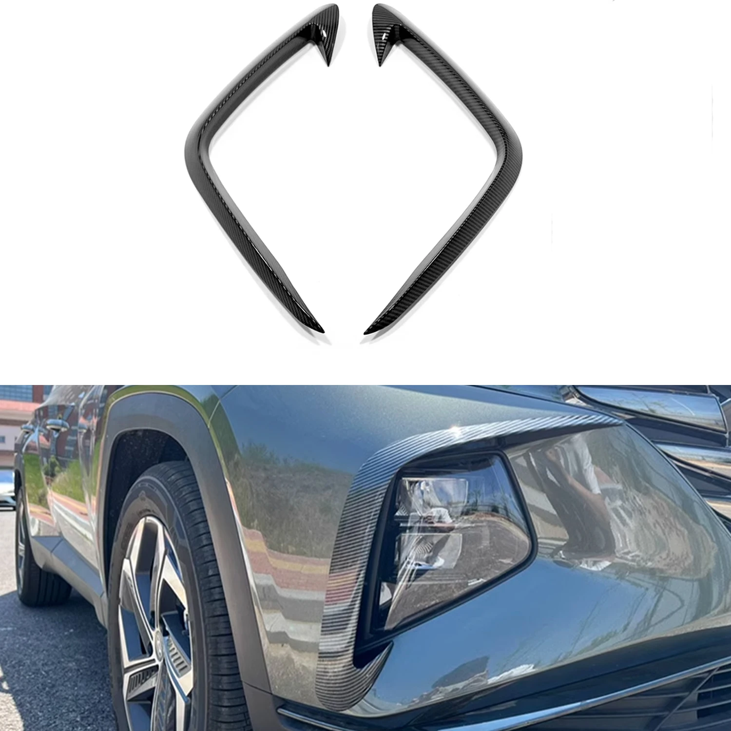 

Для Hyundai Tucson NX4 2022 2023, внешние аксессуары для автомобиля, передняя противотуманная фара, аксессуары из АБС-пластика, 2 шт.