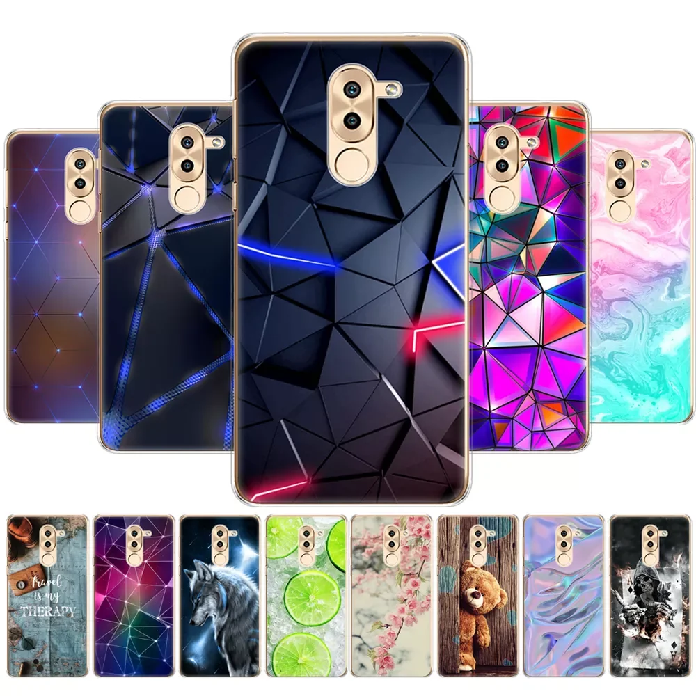 

cover phone case for huawei honor 6X soft tpu silicon back cover 360 full protective printing transparent clear coque