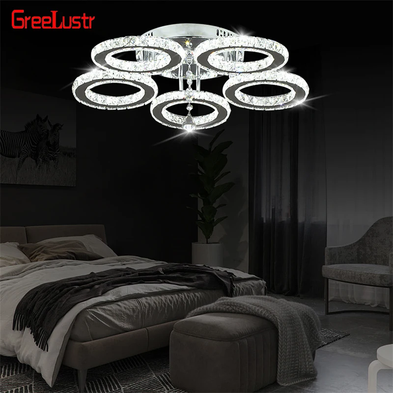 Современная хрустальная люстра-кольцо K9 светодиодный потолочный светильник с