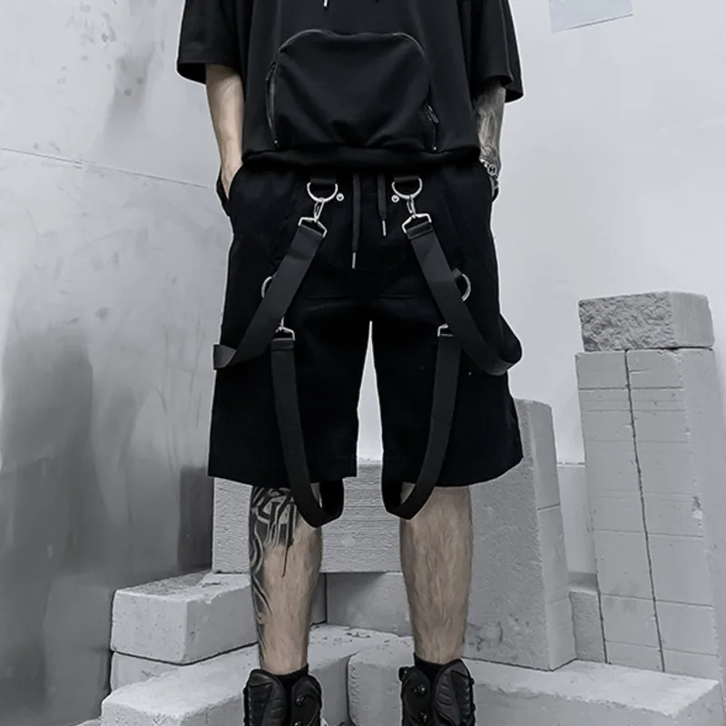 Летние модные хлопковые шорты HKSH с лентами Мужская модная темная уличная одежда