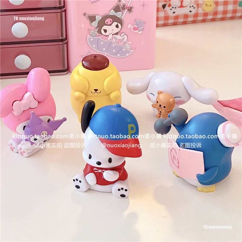 

Kawaii My Melody Kuromi Pachacco аниме экшн-Фигурки Коллекция ТВ кукла подарки для детей девочки игрушка день рождения настольное украшение
