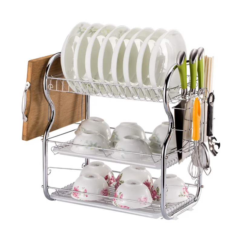 1-3 layers Draining dish rack floor shelf kitchen tableware sorting storage supplies Christmas gifts | Дом и сад