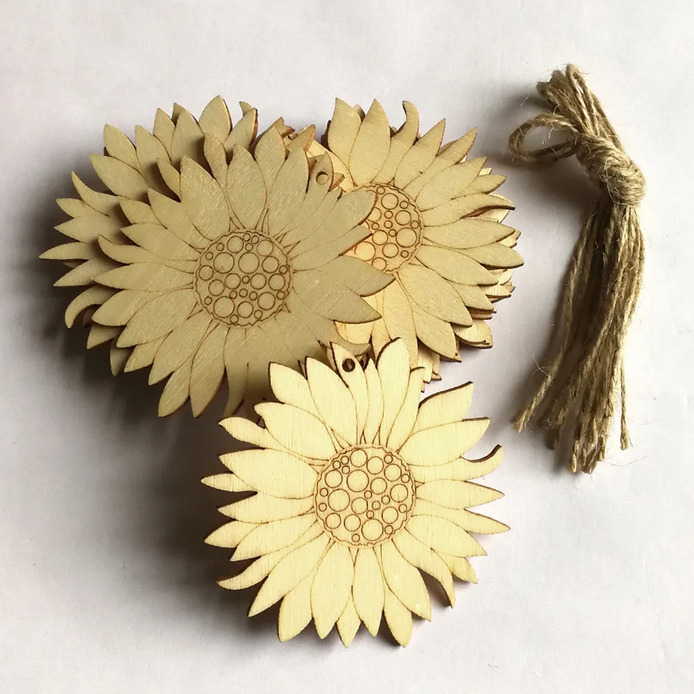 

Wood Flower Wooden Sun Diy Slice Ornaments Slices Sunflower Embellishments Unfinished Craftgift Cutouts Pieces Mini Chip Tag Log
