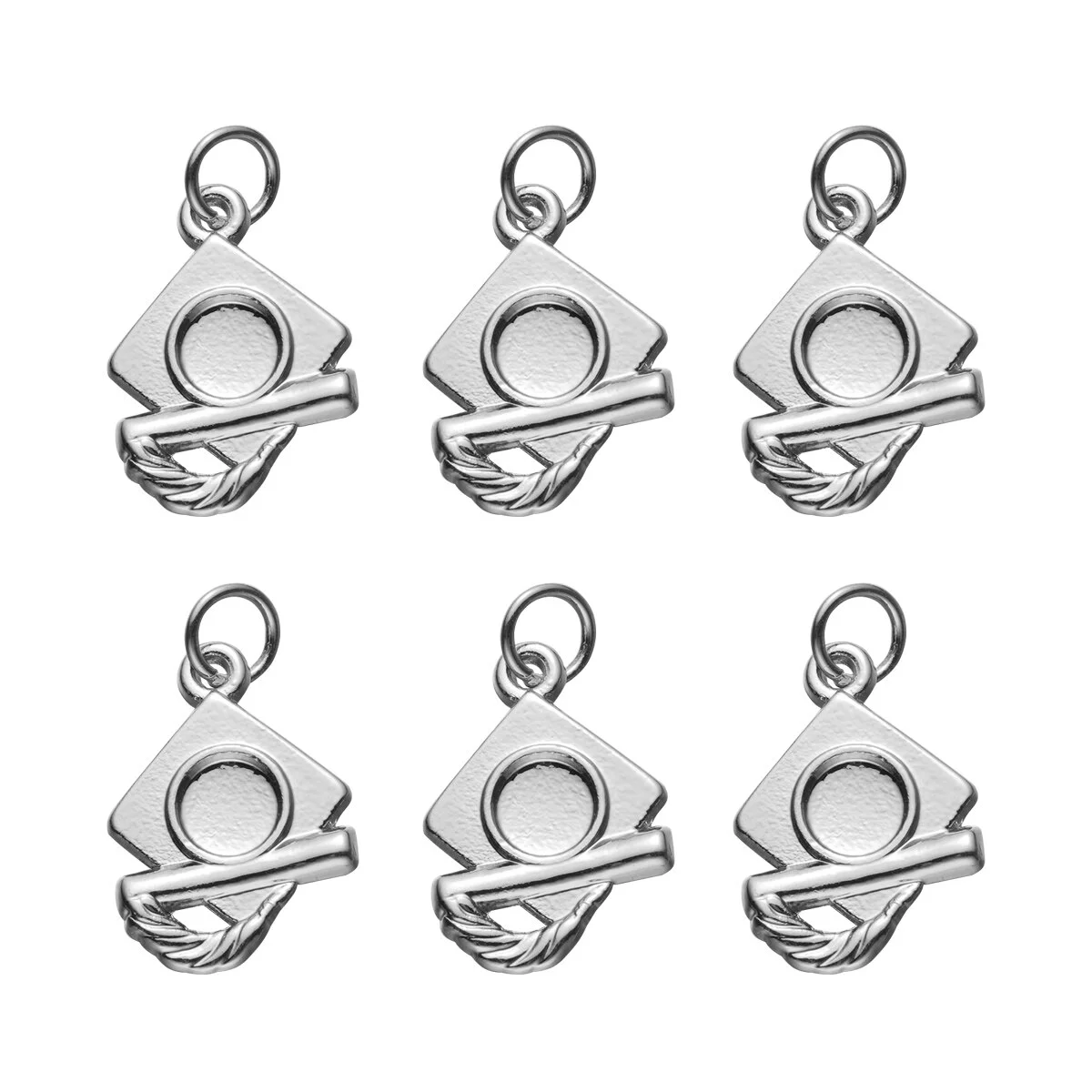 20pcs Chic Graduation Hat Pendants Charms Creative DIY Jewelry Making Accessory for Necklace Bracelet (Silver)