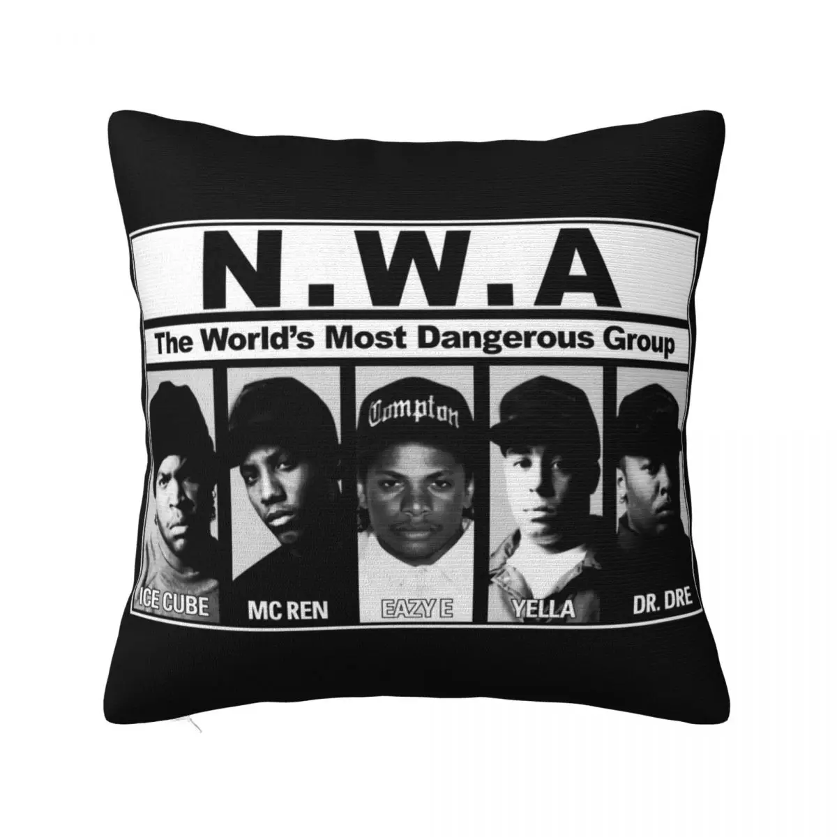 Vtg 90S Мужская маленькая наволочка Nwa Eazy E Mc Ren Yella Dre Ice Cube в стиле хип-хоп и рэп по