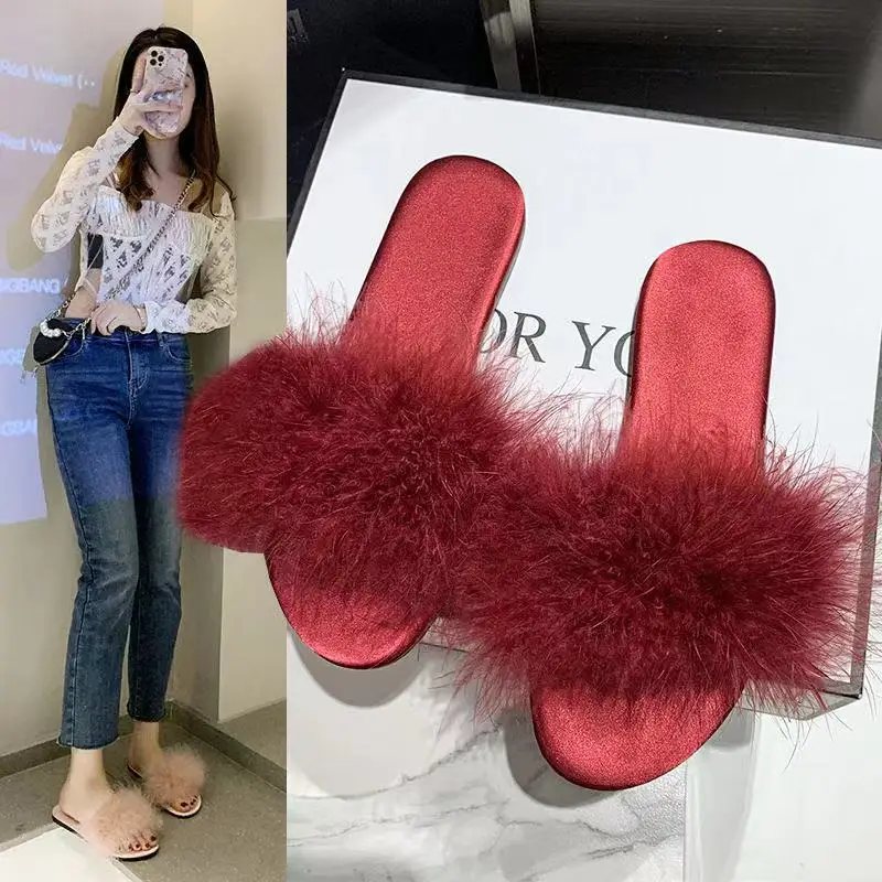 Fur Slippers 2023 New Ladies Slippers Fashion Women's Shoes