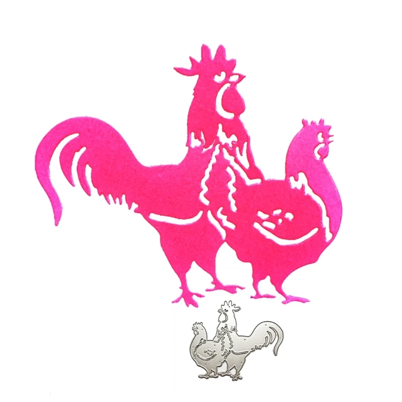 

Металлические Вырубные штампы в виде петуха и курицы, режущие искусственные шаблоны, форма для рукоделия, скрапбукинг, изготовление планшетов