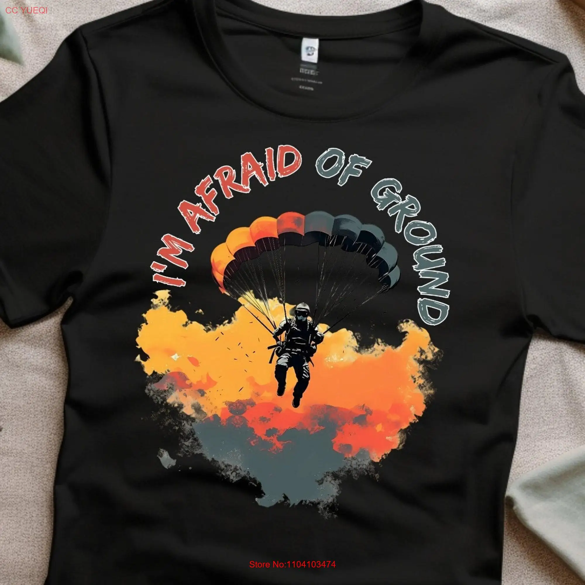 Забавная футболка для прыжков-парашютов с длинным или коротким рукавом