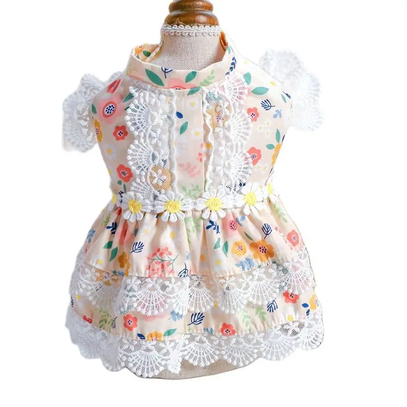

Shirt Dog Cat Summer Outfit Puppy 5 Spring/summer 3 Dress Colours Skirt Sizes Laceflower Pet Clothes