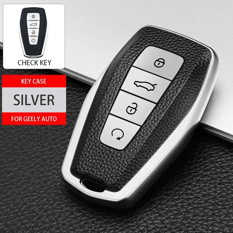

Кожаный чехол для автомобильного ключа из ТПУ для Geely Atlas Boyue NL3 Coolray 2019-2020, защитный чехол для пульта дистанционного управления, держатель для кожи, сумка, аксессуары