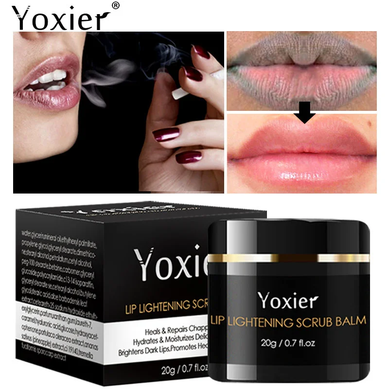 

Yoxier Lip Scrub Balm Exfoliating Lightening Dark Lips Treatment Hyaluronic Acid Moisturizer Pink Lips Bleaching Permanent Care