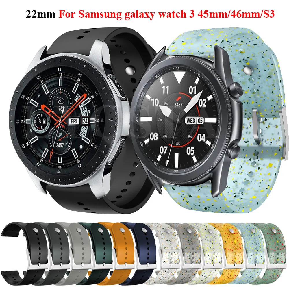 

Ремешок силиконовый для Samsung galaxy watch 3, сменный Браслет для Gear S3, аксессуары для наручных часов, 45 мм/46 мм 22 мм