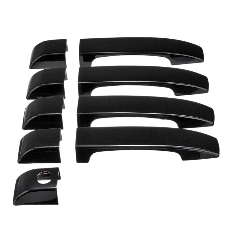 

9 PCS Bright Black Car Door Handle Cover Trim Sticker for Land Rover Range Rover L322 2002-2012