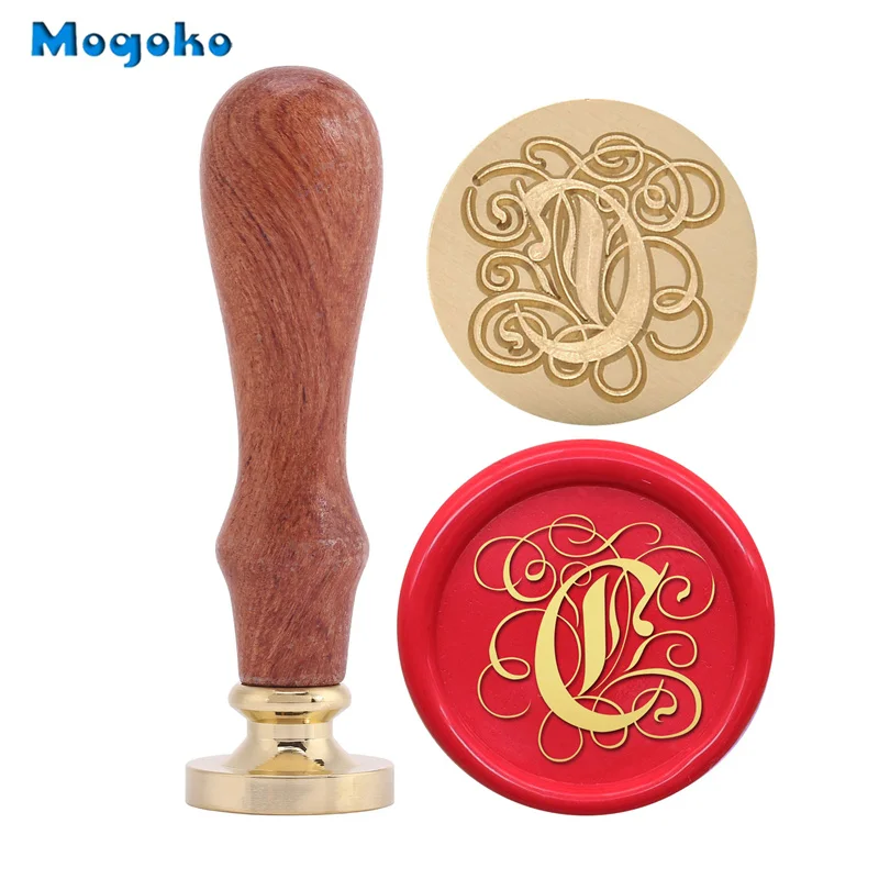 Штампы Mogoko с деревянной ручкой 26 букв алфавита