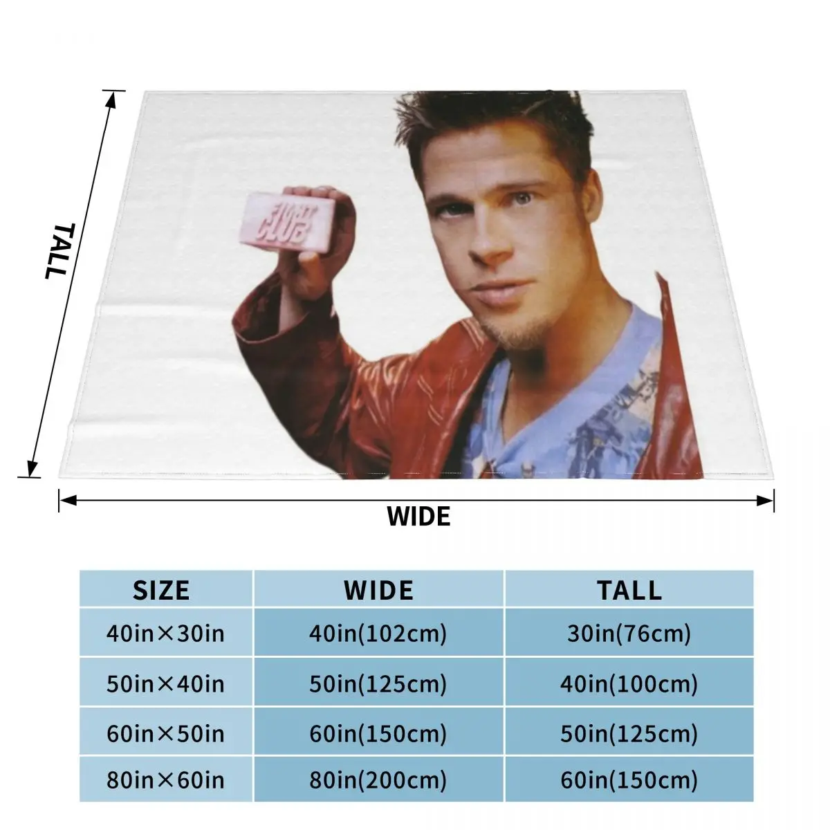 Fight Club Tyler Durden Brad Pitt Ультрамягкое одеяло из микрофлиса