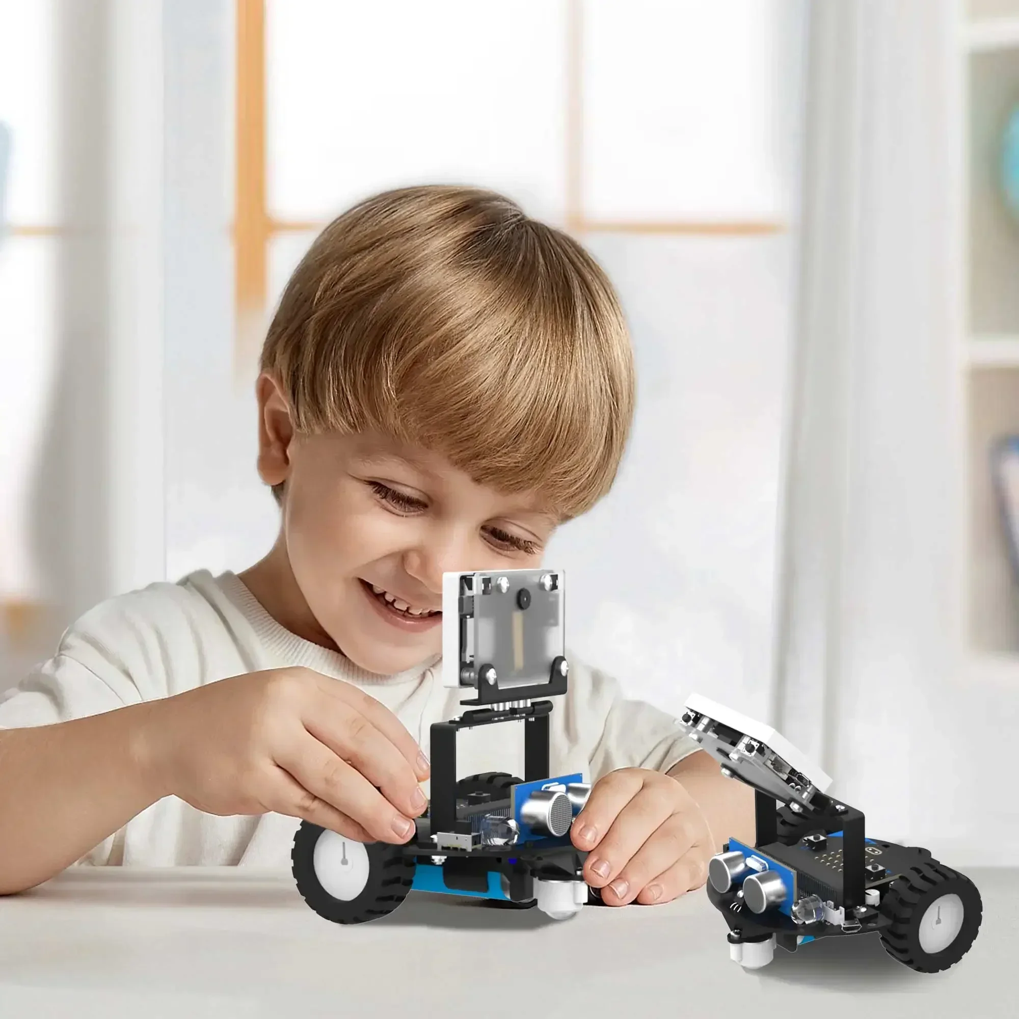 ot Yahboom Microbit Robot Car Tinybit Pro z modułem wizualnym K210 obsługuje wykrywanie obiektów i rozpoznawanie twarzy Kodowanie dzieci STEM