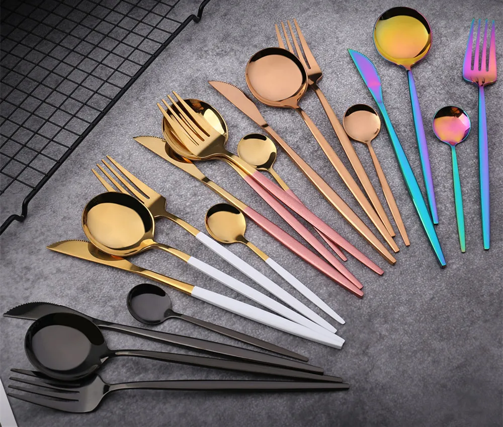 

24 шт., столовые приборы из нержавеющей стали