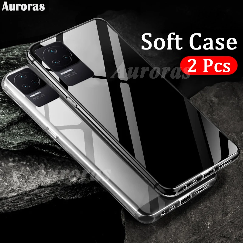 

Auroras 2 pcs Case For Xiaomi Mi Poco F4 GT Clear Water Soft Case Transparent Phone Cover For Poco X4 GT Clear Case
