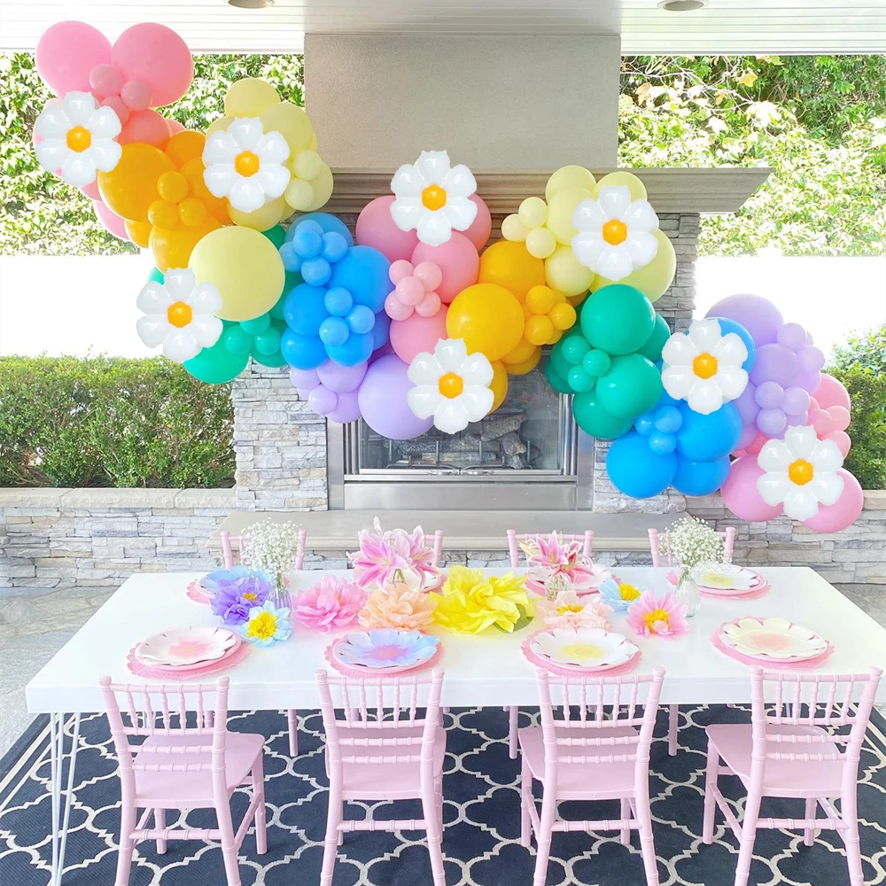 

132pcs Multicolor Macaron Balloon Garland Arch Daisy Foil Balloons Girl Birthday Wedding Christmas Party Decoration Baby Shower