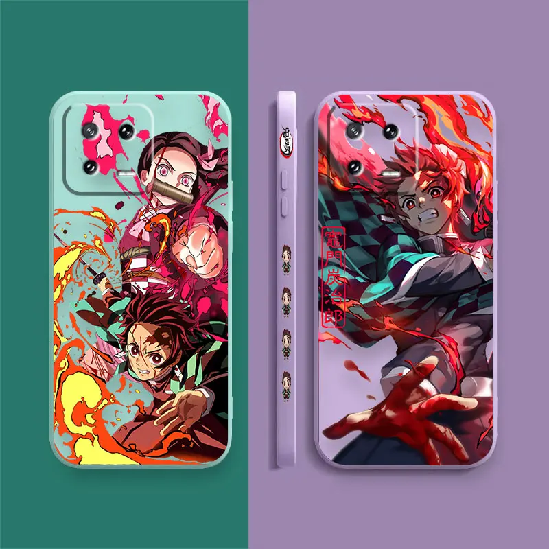 Case For Xiaomi PCOO F3 F4 F5 M3 M4 M5 X3 X4 X5 MIX 3 4 Black Shark 4 5 GT Pro 4G 5G Case Funda Cqoue Anime Tanjiro Demon Slayer