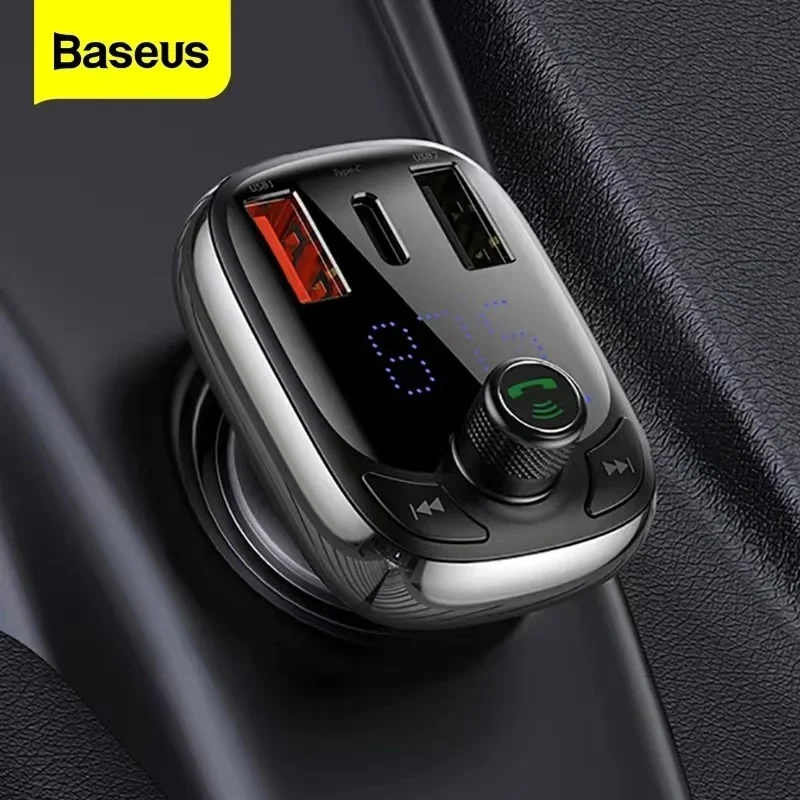 

Baseus Quick Charge 4.0 Mobile Phone Charger FM Transmitter Dual USB Car Quick Charger Bluetooth Car Kit Audio MP3 Player