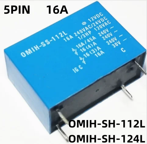 Новинка, 5-10 шт./партия, женская модель, Модель SH 124L OMIHSH, 112 л, 12 В постоянного тока, 24 В постоянного тока, 12 В, 5 контактов, 16 А