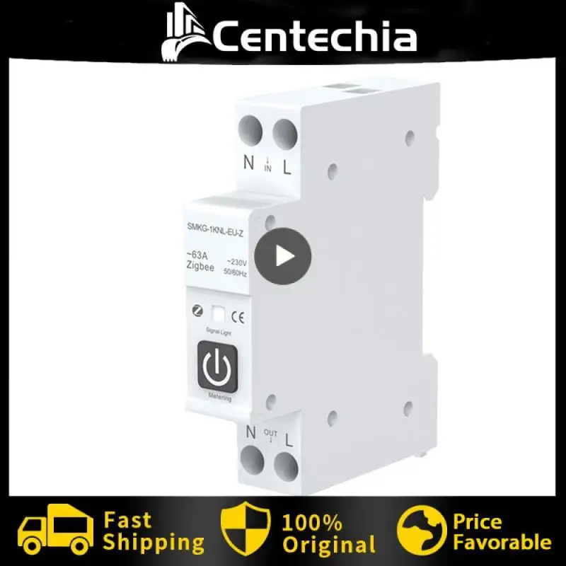 

1p 63a Din Rail Smart Circuit Breaker Remote Control Switch Zigbee With Metering Tuya Alexa Google Home Home Automation