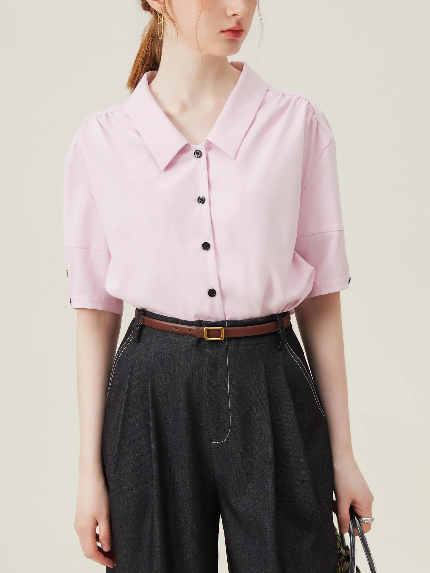 Женская Летняя Повседневная Рубашка Поло Свободная Посадка Одежда FSLE Cleanfit