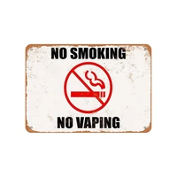 no smoking no vaping vintage look metal signcustom wood appearance metal bar sign