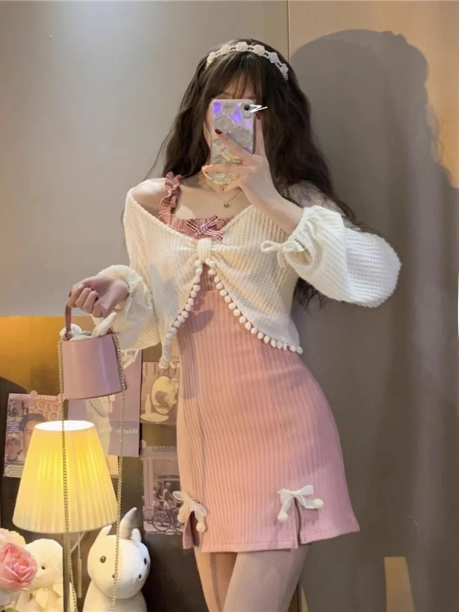 Осенняя одежда Полный комплект Цельное платье на бретельках Женская High Sense