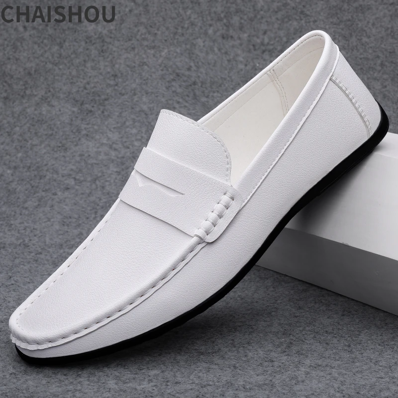 

QZ256 Designer Men Leather Casual Shoes Spring Slip-on Loafers Fashion Teens Comfortable Moccasins Driving Shoe Big Size 47
