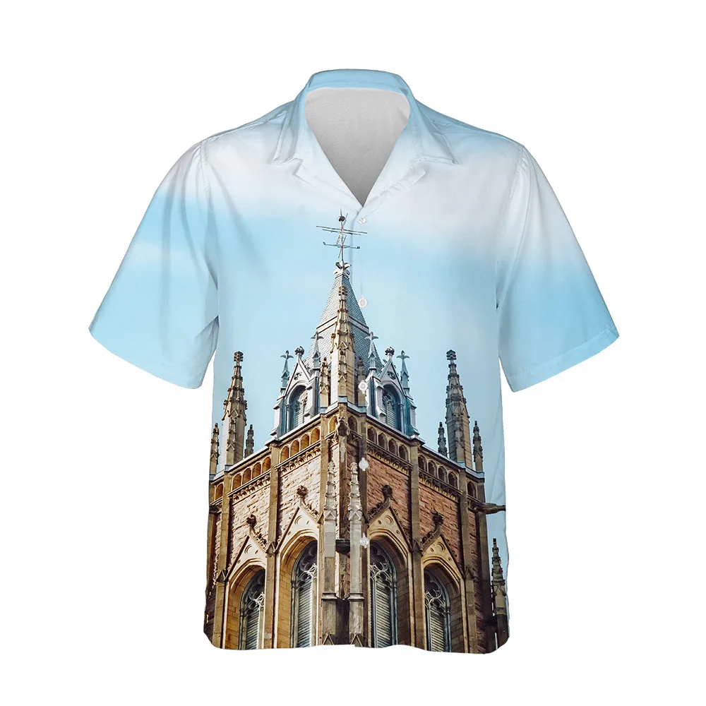 Jumeast New 3D Printed Gothic Mystery Men's Summer Shirts Cool Streetwear Hawaiian Men's Short Sleeve Casual Shirts Loose Tops
